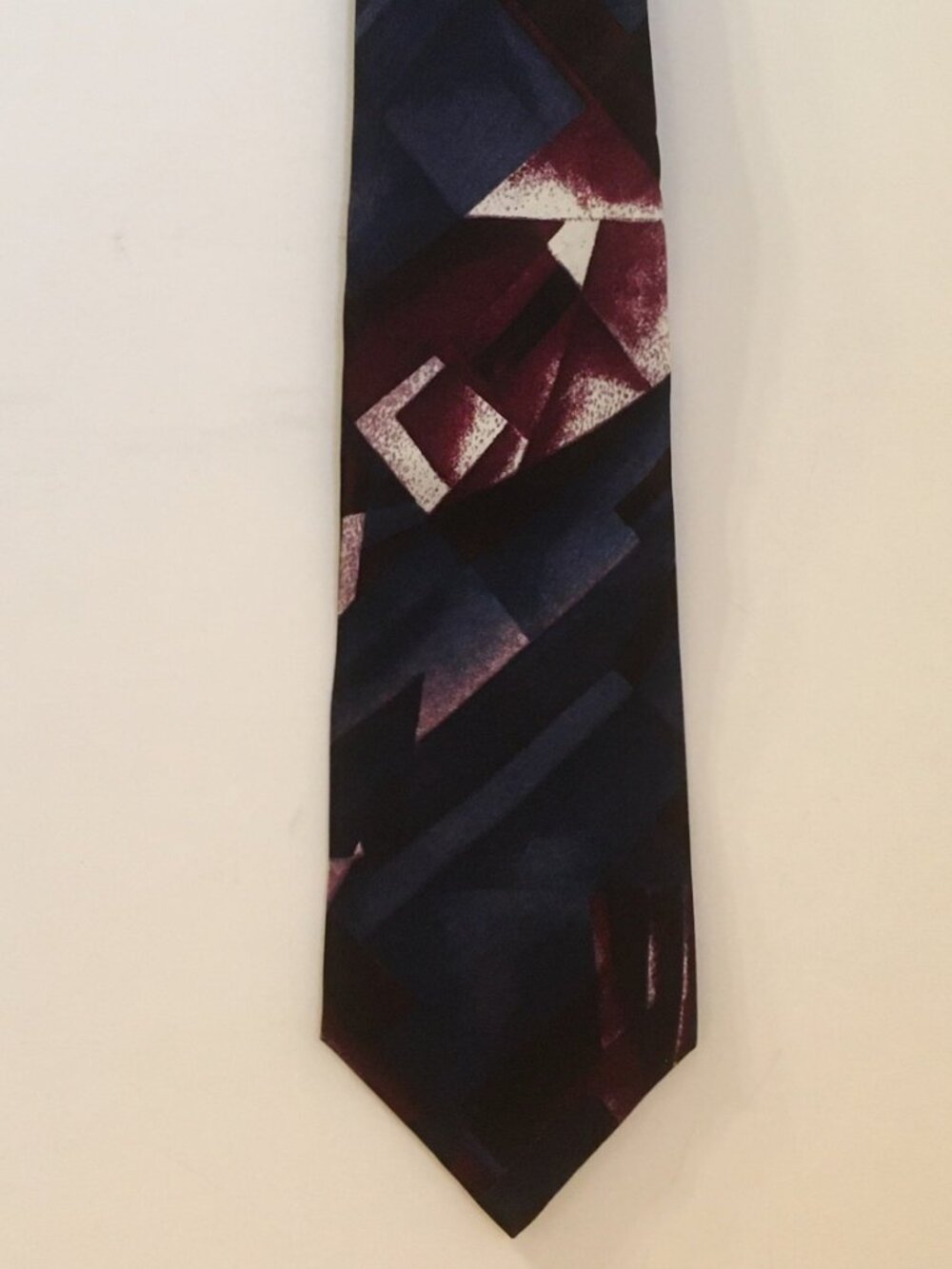 Nuccio Gabrielli Neck Tie 100% Italian Silk Handmade Deep Blue Purple Abstract
